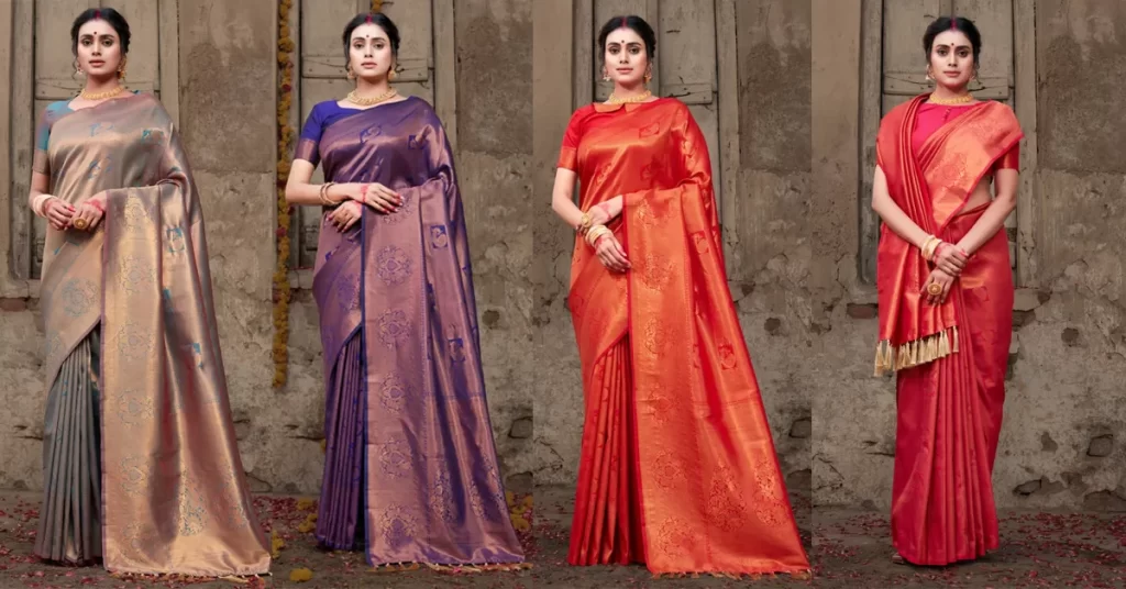 Styling Tips for Pure Kanjeevaram Silk Sarees: A Perfect Blend of Tradition and Modernity 1 Styling Tips for Pure Kanjeevaram Silk Sarees A Perfect Blend of Tradition and Modernity