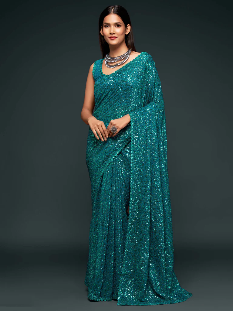 Teal Sarees: The Timeless Elegance 1 Teal Sarees The Timeless Elegance