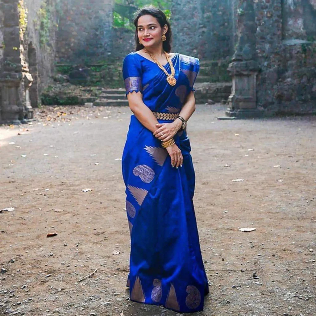The Ultimate Guide to Ready-Made Designer Sarees: Style & Convenience Collide 1 Royal Blue Ready to Wear Saree with Belt