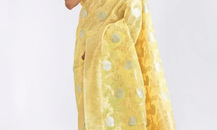 Sunshine Soiree: Captivate in a Party Wear Saree in Yellow