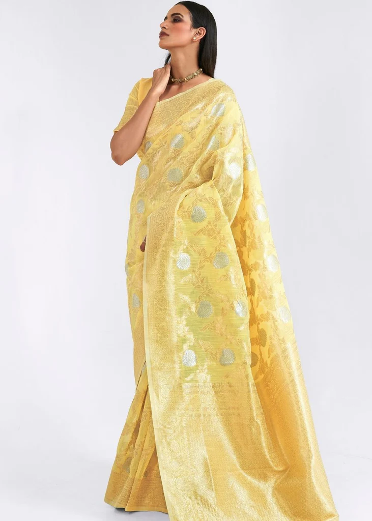Sunshine Soiree: Captivate in a Party Wear Saree in Yellow 1 party wear saree in yellow colour