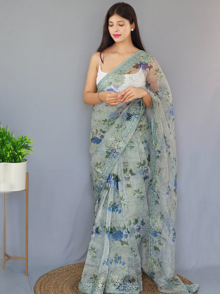 The Graceful Enigma: Unveiling the Elegance of a Grey Silk Saree 1 gray colour silk saree