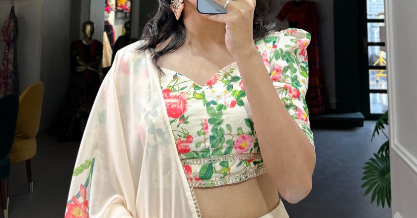 Celebrate the Season’s Bloom: Embrace Nature’s Essence with a Floral Georgette Lehenga