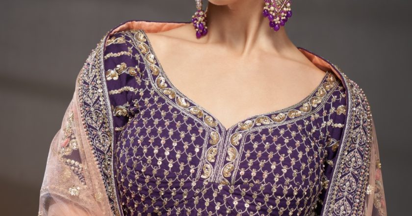 Enchanting Royalty: A Deep Dive into the Purple Pure Silk Bridal Lehenga Choli Set