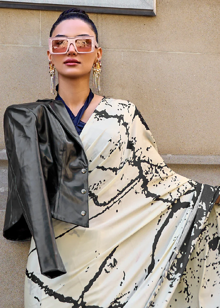 The White Saree: A Timeless Expression of Elegance 1 white color saree online