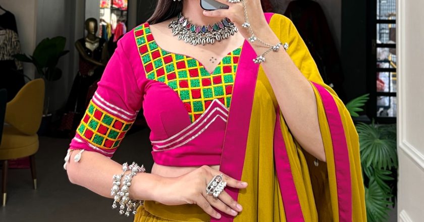Shine Bright This Navratri with Our Mustard Chaniya Choli