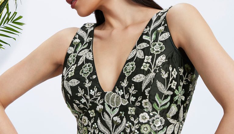 Be the Envy of the Event in a Dazzling Olive Green Sequin Lehenga Choli Set