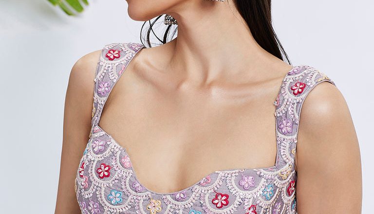 Enchanting Elegance: Rose Gold Mauve Lehenga Choli Set for Every Celebration