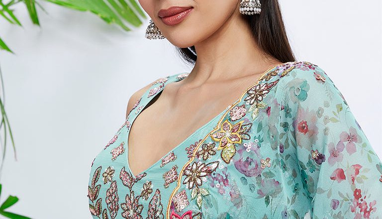 Bejewel Yourself in Turquoise: A Breathtaking Lehenga Choli Set for Every Occasion