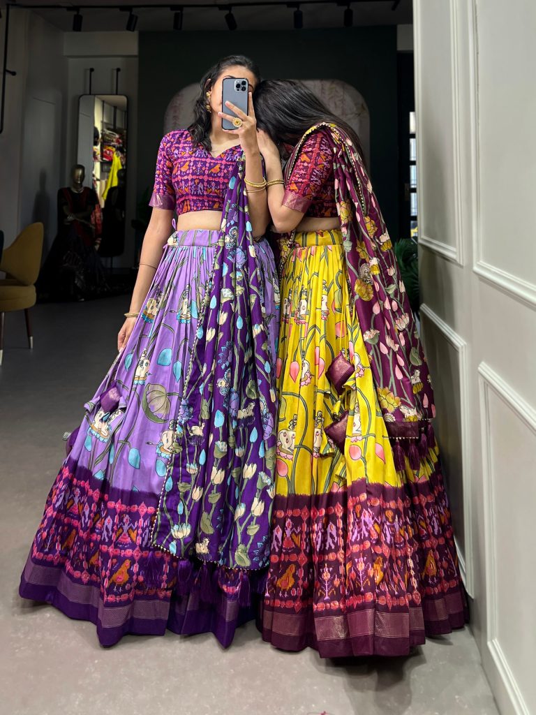 Immerse in Royalty: Pichwai and Patola Lehenga Choli 4 Pichwai and Patola Lehenga Choli