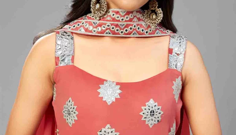 Elevate Your Style: Red Orange Semi-Stitched Kurta Set