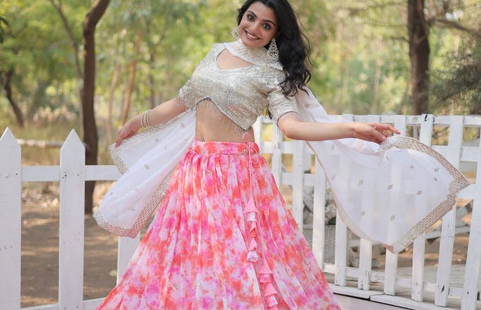 Elevate Your Ethnic Wardrobe with the Pink Digital Printed Georgette Lehenga Choli – A Perfect Blend of Tradition and Modernity