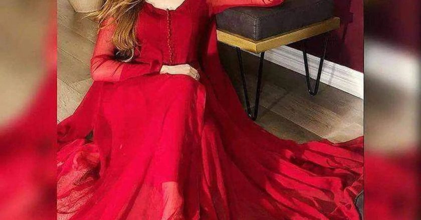 Make a Statement with the Red Georgette Anarkali Suit: Perfect for Casual Parties and Weddings